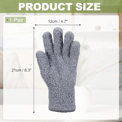 uxcell Microfiber Gloves, Reusable Washable Plant Dusting Gloves Cleaning Mittens for Auto Plants Household - color: Gray