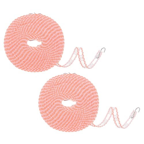 uxcell 2pcs Windproof Clothesline, 8M 26ft Plastic Non-Slip Clothes Drying Rope Portable Travel Clothesline for Courtyard Outdoor Laundry Camping, Orange - color: Orange, size: 26.2ft