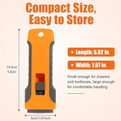 Razor Scraper Tool Set, 20 Blades (10 Metal + 10 Plastic) for Glass Stove
