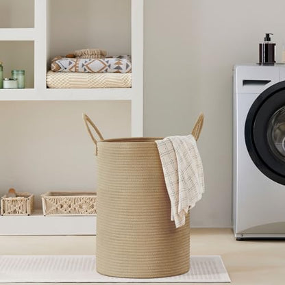 VIPOSCO 72L Tall Woven Laundry Basket Hamper, Jute - color: Jute, size: 72L