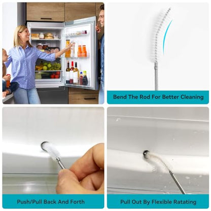 2-Pack 80-Inch Flexible Drain Brush for AC Drain Line, Sunroof & Ice Maker - style: 80 IN