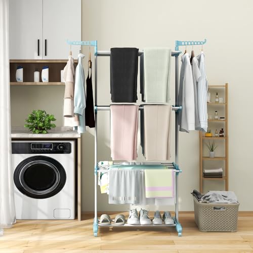 GIANTEX Foldable Clothes Drying Rack, 4-Tier Collapsible Laundry Rack