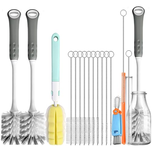 Bottle Brush Cleaner Set for Bottles, Cups and Straws Cleaning, 14 Pack