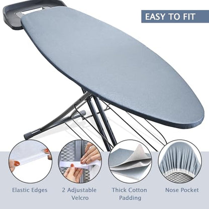 SheeChung Ironing Board Cover and Pad 18"x49",Wide Ironing Board Cover - color: Grey Blue, size: 49"L x 18"W