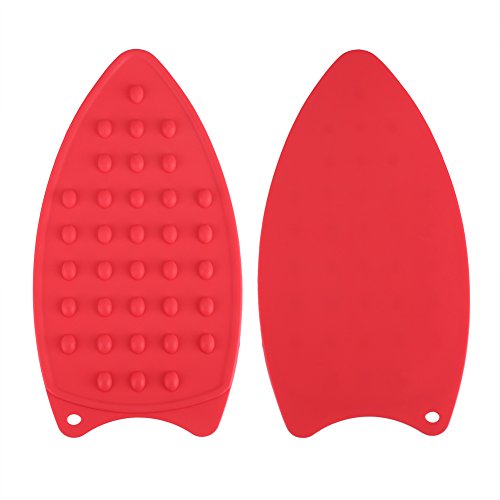 Mini Iron Rest, Silicone Iron Rest Pad Protective Pads with Wall Hole and Multicolor for Ironing Board (Red) - color: Red