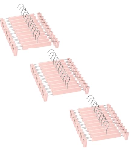 Pants Hangers with Clips, Skirt Hangers, 30 Pack, Pink - color: Pink, size: 30Pack