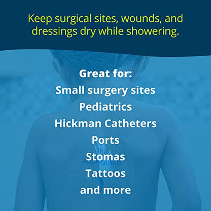 AquaGuard Wound Cover for Showering, 5 in x 5 in, Pack of 7 Shower Sheets - size: 5" x 5", style: Package of 7 Sheets