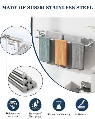 Alise Double Towel Bar,28" Towel Racks for Bathroom Wall Mounted,Nickel - color: Brushed Nickel, size: 28-Inch (2-Bars)