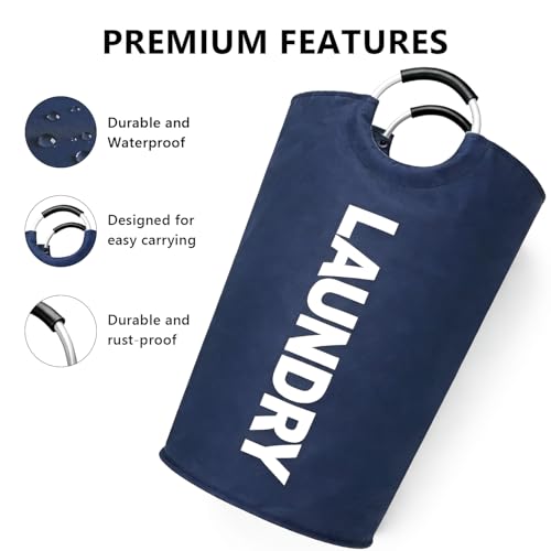 A Large 90 Liter Laundry, Navy Blue - color: Navy Blue