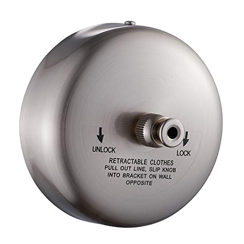 JOOM Retractable Clothesline,9.2FT Wall-Mounted Laundry Line,Brushed Nickel - color: Brushed Nickel