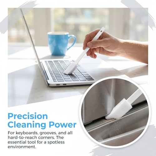 50Pcs Disposable Crevice Cleaning Tool, White Crevice Cleaning Brushes for Small Spaces, Narrow Gap Brush for Keyboards, Grooves, Tracks, Corners and Detail Cleaning