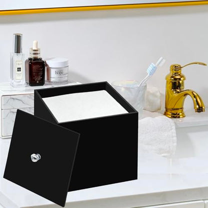 Disposable Face Towel Holder Facial Towelettes Container Box Acrylic, Black - color: Black