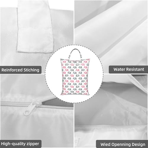 Cute Elephants Travel Laundry Bag Washable Dirty Clothes Bag for Gym - color: Cute Elephants