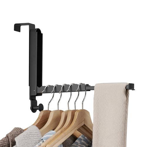 RFOUO Over The Door Hooks Hanger,Fit Door up to 1 3/8", Black, 1 Pack - color: Fit 1 3/8" Door Black, size: 1 Pack