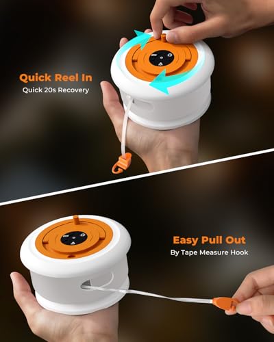 Camping String Lights, Retractable 32.8FT Rechargeable Fairy Light - color: White&Orange