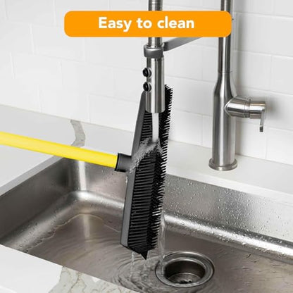 FURemover Pet Hair Removal Rubber Broom, 48" Handle - color: Furemover Sweep Pet Hair Broom