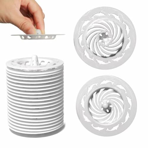 20PCS Disposable Sink Drain Strainer for Bathroom Bathtub Kitchen, Universal Hair Catcher Shower Drain Cover Fits Drain Holes Over 2.2in, Reusable PP Material (3.7 x 3.7 x 0.32 inches(20PCS))