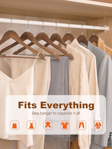 HOUSE DAY Walnut Wooden Hangers 30 Pack, Heavy Duty Wooden Coat Hangers - color: Walnut, size: 30 Pack