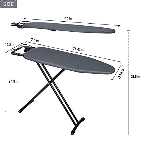 Duwee 12"x36" Ironing Board with Heat Resistant Cover Thicken Felt Pad - color: Black