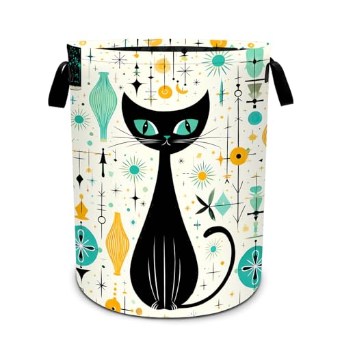 Cat Laundry Basket Waterproof Laundry Hamper Foldable Laundry Bag with Handles for Bedroom, Bathroom, Office, Clothes Storage - color: Cat