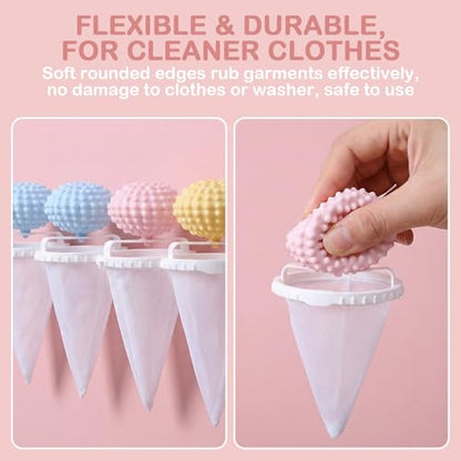 4PCS Hair Remover for Laundry - Floating Mesh Filter, Pet Dog & Cat Hair Catcher, Lint & Fur Remover for Washing Machine
