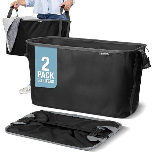 Collapsible Laundry Basket - Midnight Black/Shadow Gray (2PK) - color: Black Gray