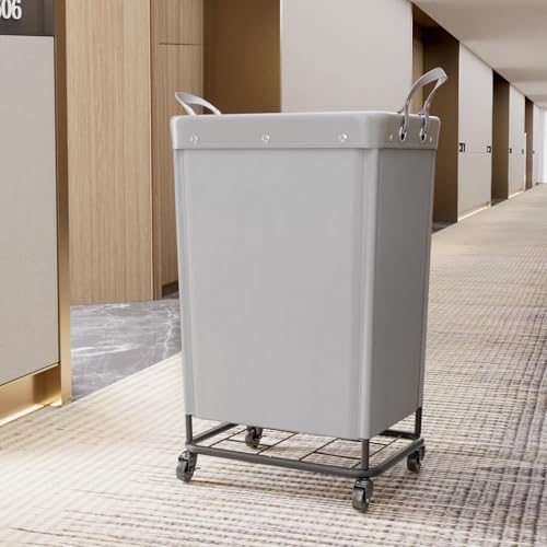 Lifewit 165L Heavy Duty Laundry Basket with Wheels and Handles, Sliver Gray - color: Sliver Gray, size: 165L
