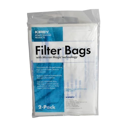 Kirby Micron Magic HEPA Filter Bags 2-Pack | Part #205811 | Genuine Kirby OEM | Fits Avalir, Sentria, G Series | F-Style & Twist-Style