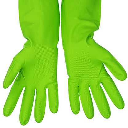 Latex Free Nitrile Cleaning Gloves, Small, 3 Pairs - color: Green+pink+orange, size: Small