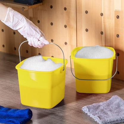 Zhehao 6 Pcs 3 Quart Small Sanitizer Cleaning Bucket, Yellow - color: Yellow