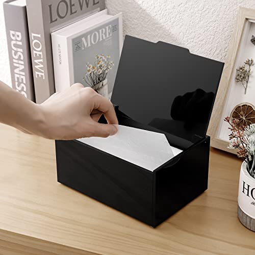 rejomiik Acrylic Dryer Sheet Holder, Dryer Sheet Dispenser with Lid, Black - color: Black, size: Medium