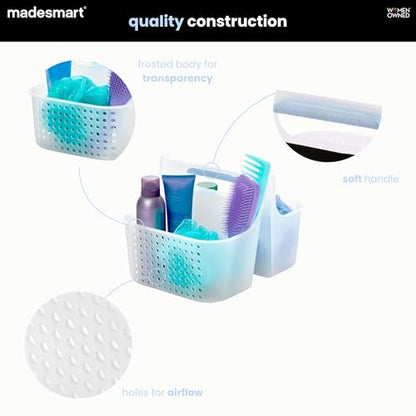 madesmart Large Shower Tote with Soft Grip Handle, Blue - color: Blue, size: Large
