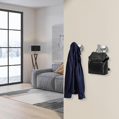 NearMoon Bath Towel Hooks- SUS 304 Stainless Steel Robe Hook Holder, Heavy Duty Coat Hook for Bathroom Livingroom Hotel Kitchen Garage, Wall Mounted (Brushed Nickel, 16 Pack) - color: Brushed Nickel, size: 16 Pack