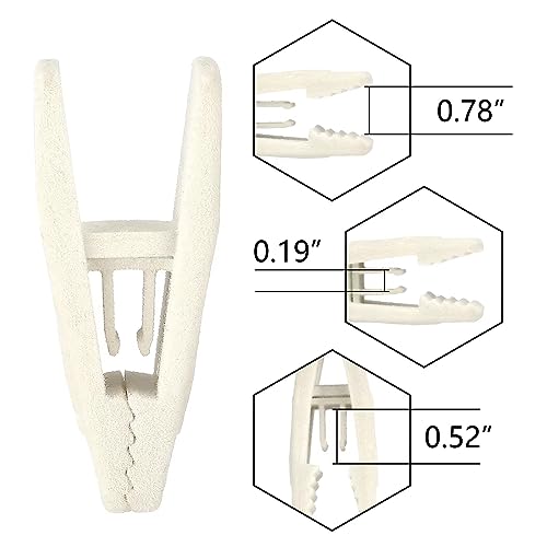 Tinfol Ivory Velvet Hanger Clips, 50pc Pants Velvet Clips, Large Opening Clip Clothes Pin, Strong Finger Flocked Clip Perfect for Slim-line Clothes Hangers - color: Ivory, size: 50PC