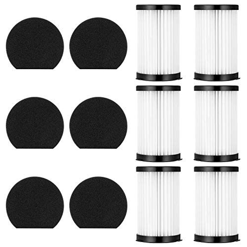 Cabiclean Replacement HEPA Filter Compatible for MOOSOO D600 / D601 and iwoly V600 Corded Vacuum Cleaner （6 HEPA Filters & 6 Sponge）