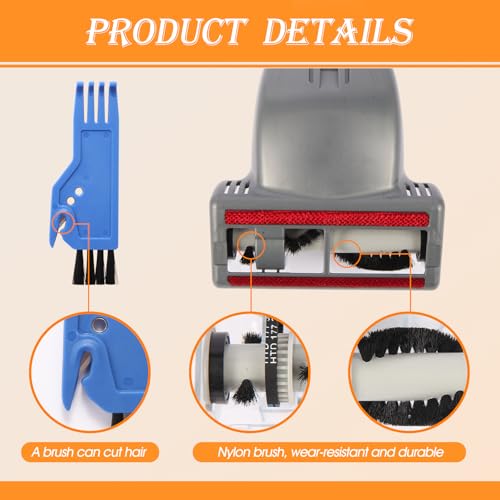Upgraded Vacuum Pet Hair Power Brush Tool Attachment Compatible With Shark LA300 LA301 LA502 LA492 LA802 LA742 NV151 NV750 NV650 HV300 HV320 HV322 LA500 Vacuum Replacement Parts Black