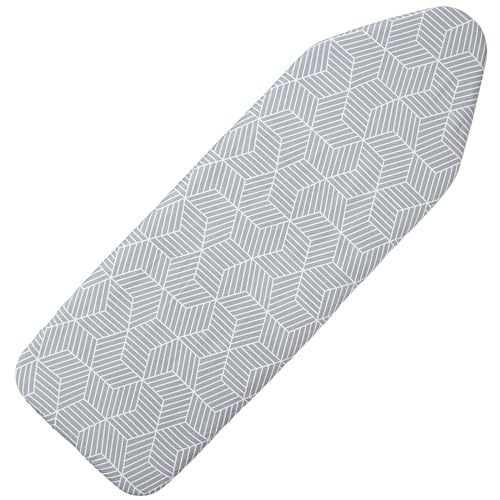 Seiritex Extra Wide Ironing Board Cover and Pad 18 x 54 inch Heat Reflective with Hook and Loop Fasteners, Thick Padding with Elasticized Edges, 3 Layers Iron Board Cover (Gray Cube) - color: Gray Cube, size: 18x54