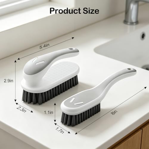 SetSail Soft Bristle Scrub Cleaning Brush 3 Pack Laundry Brush Gray White