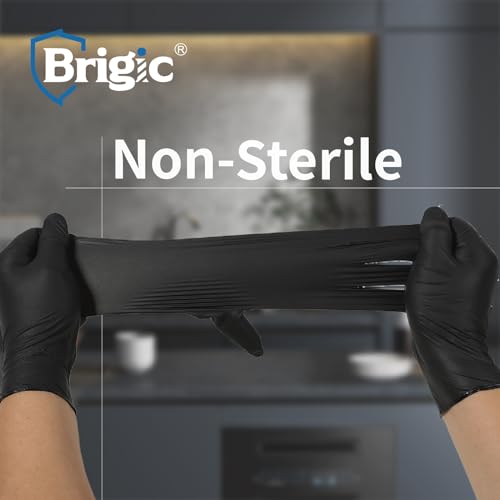 Disposable Nitrile Gloves, Textured Grip, 4mil, Lightweight, Slip-Resistant, Black - size: Small(Pack of 100)