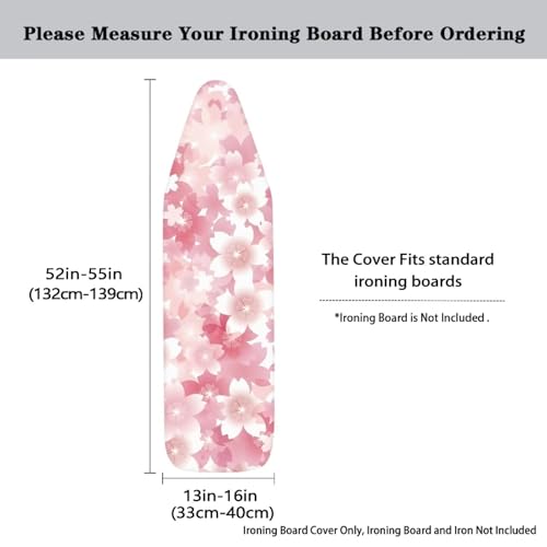 Cherry Blossom Ironing Board Covers Heavy-Duty Fabric Non Slip Padded Ironing Board Covers Non, Easy to Install - color: Cherry Blossom