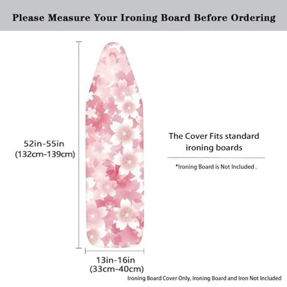 Cherry Blossom Ironing Board Covers Heavy-Duty Fabric Non Slip Padded Ironing Board Covers Non, Easy to Install - color: Cherry Blossom