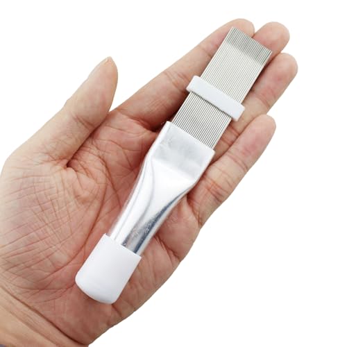 TAODAN 2PCS Silver Metal Air Conditioning Fin Comb 5.51 Inch Cleaning Coil Brush Cleaner Evaporator Radiator Fin Cleaning Tool