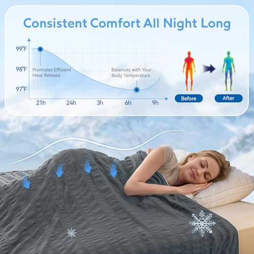 GEMBED Summer Cooling Blanket for Hot Sleepers - Queen Size, 90"x90" - color: Grey, size: Queen (90"x90")