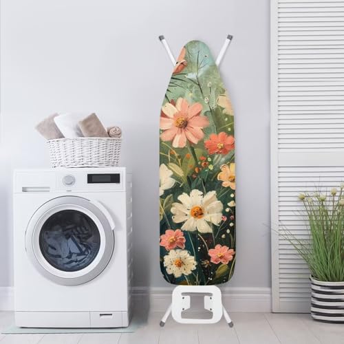 Flashideas Floral Print Ironing Board Cover and Pad- 52" x 13" Iron Board Cover Fits Standard Size, Iron Board Cover Accessories - color: Floral Print 2