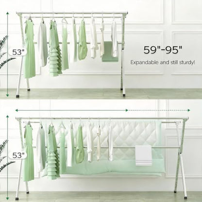 64" Clothes Drying Rack Folding Indoor Outdoor Drying Rack Clothing - size: 64''