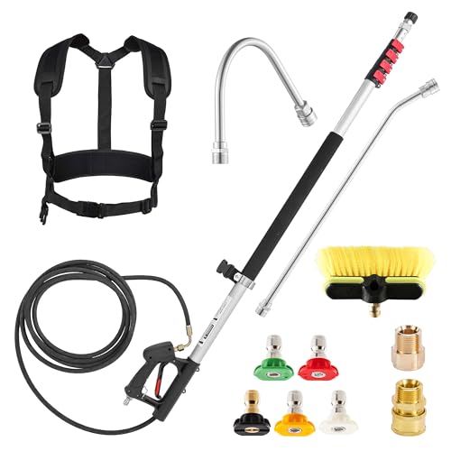 M MINGLE 20 FT Telescoping Pressure Washer Wand with Brush Head - size: 20 Ft