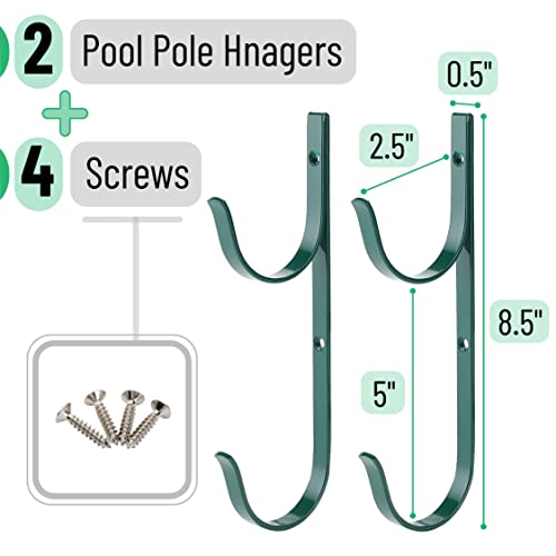 UNCO Pool Pole Hanger - 2 Pack, Pool Equipment Hooks for Poles and Hose, Accessories - color: Green, size: 2 Pack