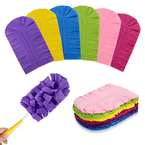 Fleece Reusable Duster Refill Compatible with Swiffer Duster - color: 12 Pack (Mixed Color)