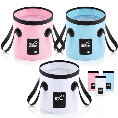 3 Gallon 3 Pack Collapsible Bucket,Light Colors - color: Light Colors, size: 3 Gallon