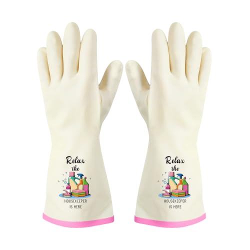 Rubber Cleaning Reusable Gloves, Practical House Warming Gifts - color: Pink-cleaner 1